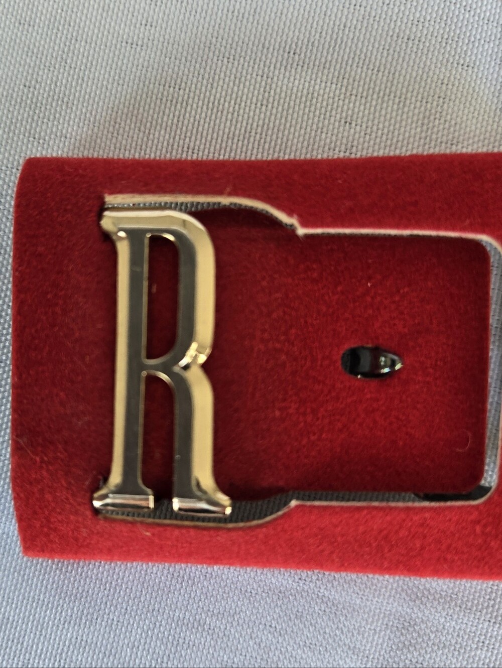 Vintage "Illusion!" Gold Tone Initial Belt Buckle "R" NIB